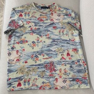Polo Ralph Lauren T-Shirt Men's Multicolor Hawaiian Print
Pullover Casual